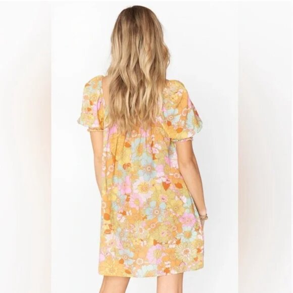Show Me Your Mumu Annalynne Vacation Mini Dress in Groovy Blooms Small‎ - Picture 3 of 12